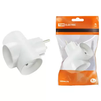 разветвитель 3 гнезда TDM 16А 250B белый