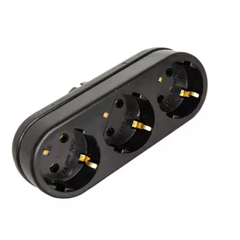 разветвитель 3 гнездо с/з 16А 3L3 черный