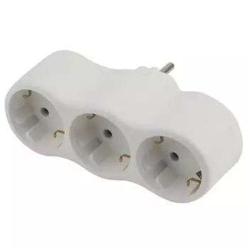 разветвитель FAR 3 гнезда с/з 250В 16А белый