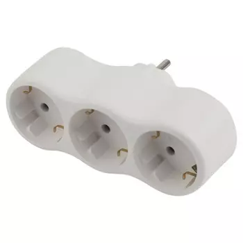 разветвитель ЭРА 3 гнезда с/з белый 16А