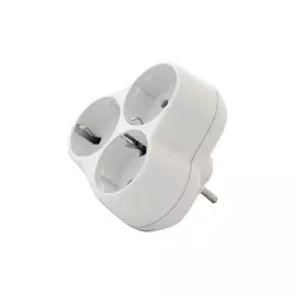 разветвитель на 3 гнезда, круглый, белый