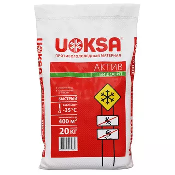 реагент противогололедный UOKSA АКТИВ БИШОФИТ -35С 20кг