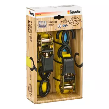 ремень стяжной с двумя крючками KWB 25мм 5м 2шт