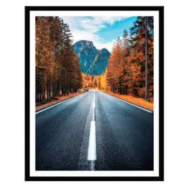 репродукция в раме ДОРОГА В ОСЕННЕМ ЛЕСУ 400х500мм бумага/полистирол