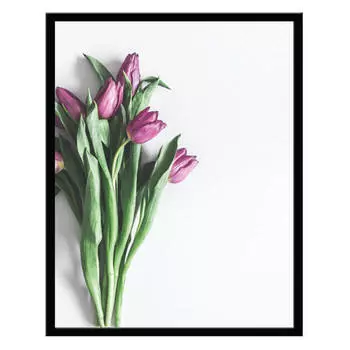 репродукция в раме ФИОЛЕТОВЫЕ ТЮЛЬПАНЫ 400х500мм бумага/полистирол