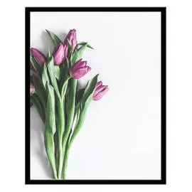 репродукция в раме ФИОЛЕТОВЫЕ ТЮЛЬПАНЫ 400х500мм бумага/полистирол
