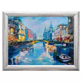 репродукция в раме КАНАЛ ГРИБОЕДОВА ЛЕТНИЙ ВЕЧЕР, 400х300 мм, бумага, МДФ