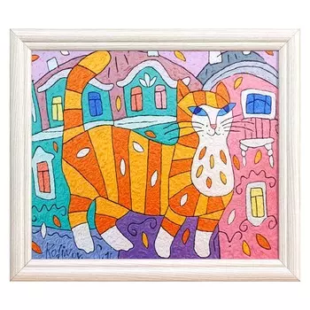 репродукция в раме КОШКА С ГОЛУБЫМИ ГЛАЗАМИ, 300х250 мм, бумага, МДФ