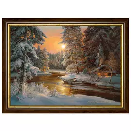 репродукция в раме В ЗИМНЕМ ЛЕСУ 400х300мм бумага/МДФ