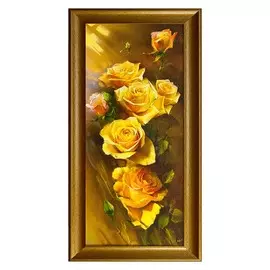 репродукция в раме ЖЕЛТЫЕ РОЗЫ, 250х500 мм, бумага, МДФ