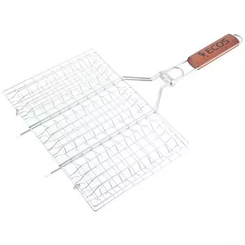 решетка-гриль ECOS 30х21х3см хром.сталь дерево