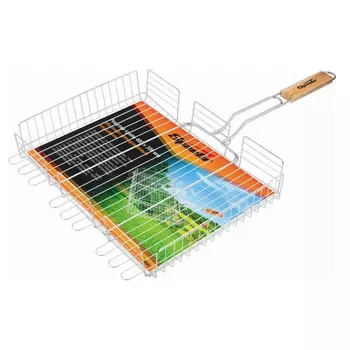 решетка-гриль SPARTA 24х31х5,5см хром.сталь/дер.ручка