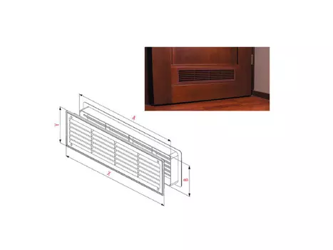 решетка вентиляционная 13х46 дверная корич.