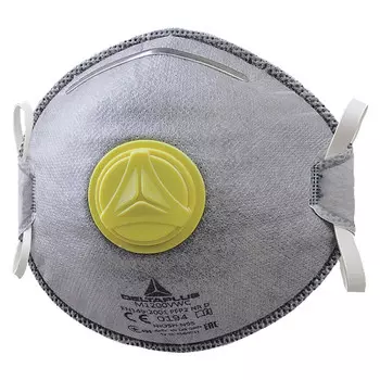 респиратор чашеобразный DELTA PLUS FFP2 с клапаном выдоха и угольным фильтром M1200VW 1 шт