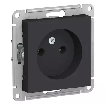 розетка 1 пост Atlas Design б/з карбон