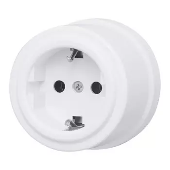 розетка 1 пост BIRONI Лизетта с заземлением белый