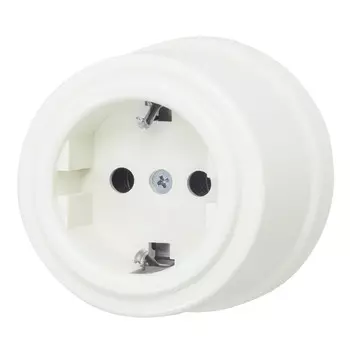 розетка 1 пост BIRONI Лизетта с заземлением слоновая кость