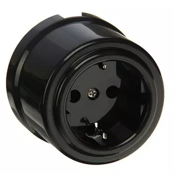 розетка 1 пост BIRONI Лизетта с заземлением черный