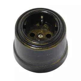 розетка 1 пост BIRONI Лизетта с заземлением бронза