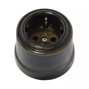 розетка 1 пост BIRONI Лизетта с заземлением бронза