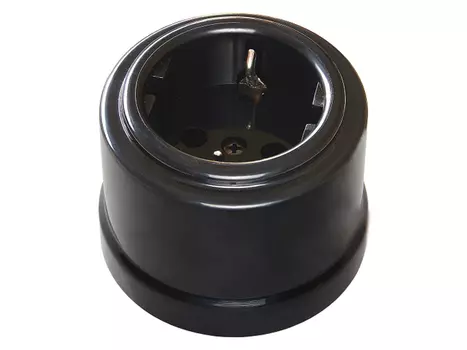 розетка 1 пост BIRONI Лизетта с заземлением, черный