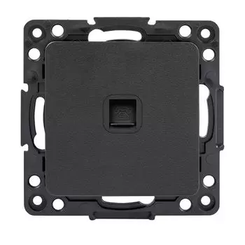 розетка 1 пост EKF Стокгольм RJ11 чёрный