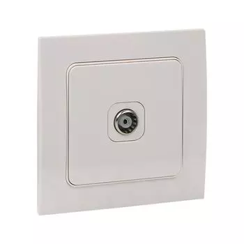 розетка 1 пост EKF Стокгольм TV проходной белый