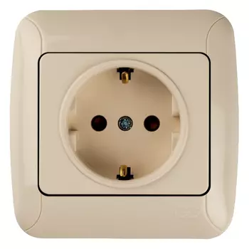 розетка 1 пост GUNSAN Fantasy с заземлением, кремовый