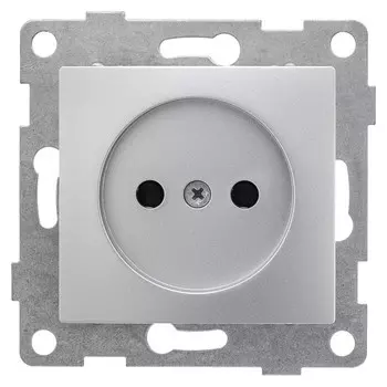 розетка 1 пост GUSI Bravo б/з с з/ш 16А 250В серебро