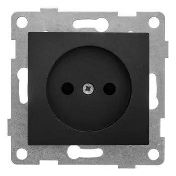 розетка 1 пост GUSI Bravo б/з с з/ш 16А 250В графит