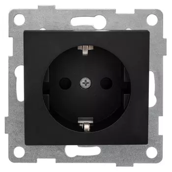 розетка 1 пост GUSI Bravo с/з с з/ш 16А 250В графит