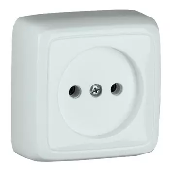 розетка 1 пост HEGEL Alfa Slim без заземления, белый