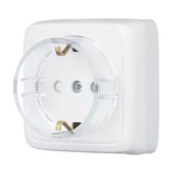 розетка 1 пост HEGEL Alfa Slim с/з с/ш белый (стакан)