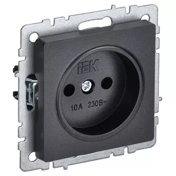 розетка 1 пост IEK BRITE б/з б/ш 10А черный