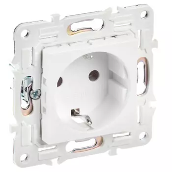 розетка 1 пост IEK Skandy с/з б/ш 16А арктический белый