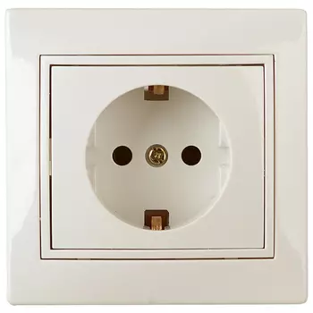 розетка 1 пост INTRO Plano с заземлением слоновая кость