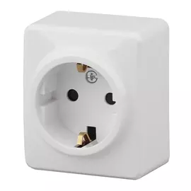 розетка 1 пост ЭРА Эксперт с заземлением, белый