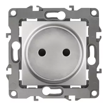 розетка 1 пост ЭРА серия 12 без заземления алюминий