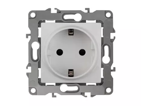 розетка 1 пост ЭРА серия 12 с заземлением белый
