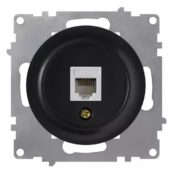 розетка 1 пост компьютерная 1xRJ45 кат.5e ONEKEYELECTRO Florence чёрный