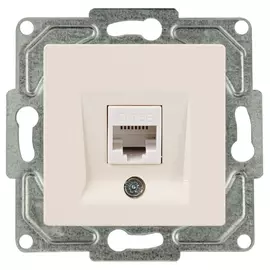 розетка 1 пост компьютерная GUNSAN Eqona RJ45 с jak5, кремовый