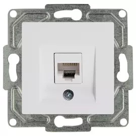 розетка 1 пост компьютерная GUNSAN Eqona с jak5, белый