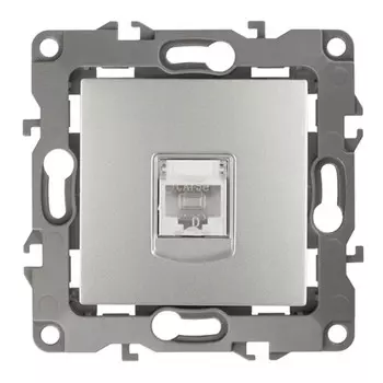 розетка компьютерная 1 пост ЭРА серия 12 RJ45 алюминий