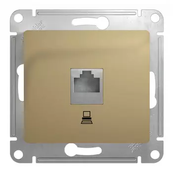 розетка компьютерная 1 пост SCHNEIDER ELECTRIC Glossa RJ45 категория 5 титан