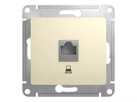 розетка 1 пост компьютерная RJ45 SCHNEIDER ELECTRIC Glossa категория 5, бежевый