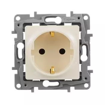 розетка 1 пост LEGRAND Etika с/з слоновая кость