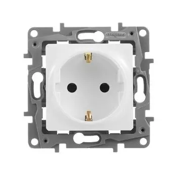 розетка 1 пост LEGRAND Etika с/з белая