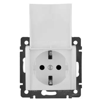 розетка 1 пост LEGRAND Valena с/з б/ш с крышкой белый