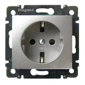 розетка 1 пост LEGRAND Valena с/з шторки алюминий