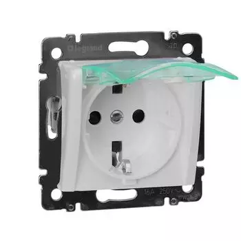 розетка 1 пост LEGRAND Valena с/з крышка белая